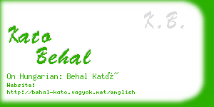 kato behal business card